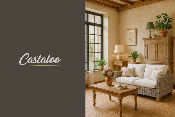 Kanapa rattanowa dwójka prowansalska