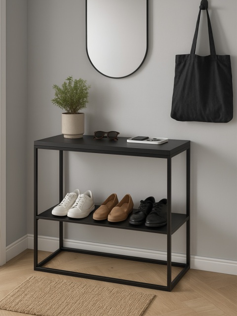 Universelles Metallregal in Schwarz