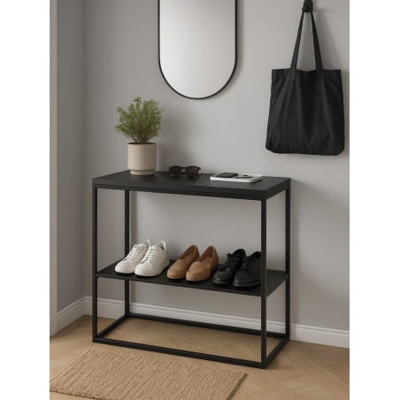 Univerzálna kovová polica - čierna