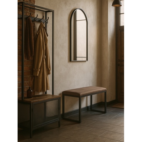 Industrialna pufa ławka metalowa czarna