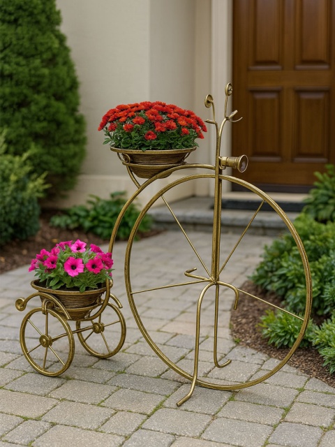 Stilvoller Retro-Blumenständer in Fahrradform