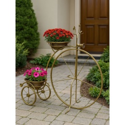 Stilvoller Retro-Blumenständer in Fahrradform