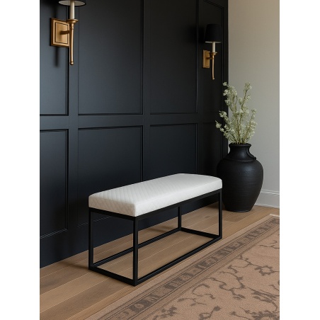 Czarna pufa metalowa loft