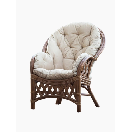 Ratanové záhradné kreslo s vankúšmi