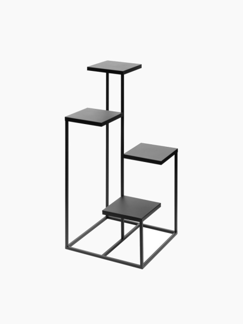 Czarny stojak metalowy kwietnik