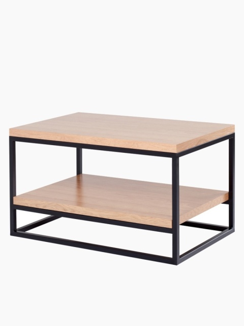 Kovový konferenčný stolík s drevenou doskou