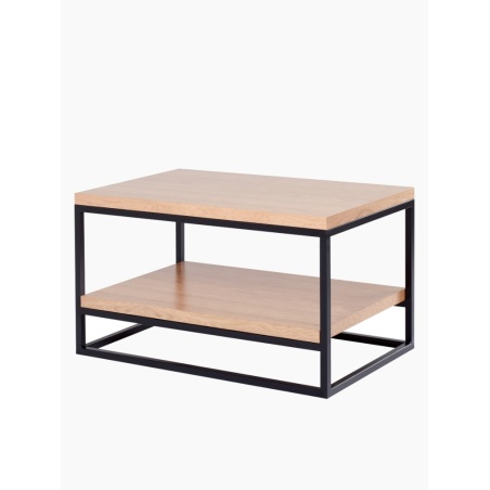 Metall-Couchtisch mit Holzplatte