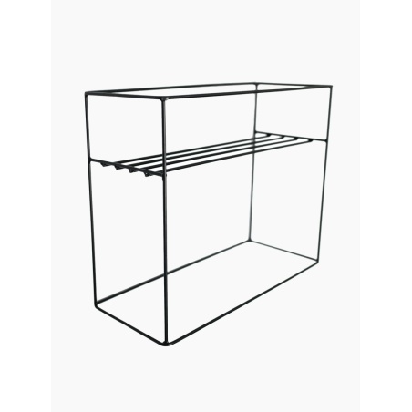 Drôtený stojan na kvety – čierny, minimalistický