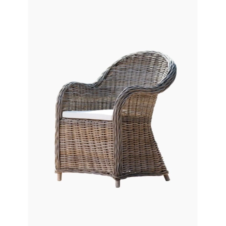 Fotel rattanowy, naturalny rustykalny - Rosto - ciepła szarość   - Akspol