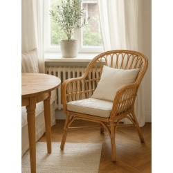 Fotel z rattanu naturalnego w stylu Boho