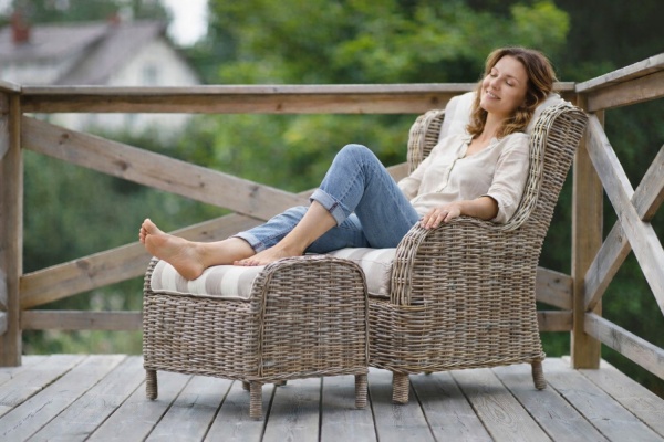 Boho Rattan-Loungesessel