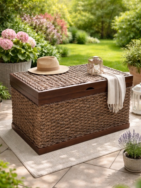 Stylowa skrzynia drewniana naturalna