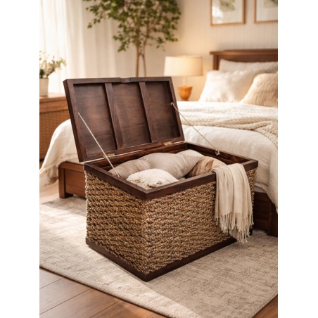 Štýlový drevený kufor, prírodný