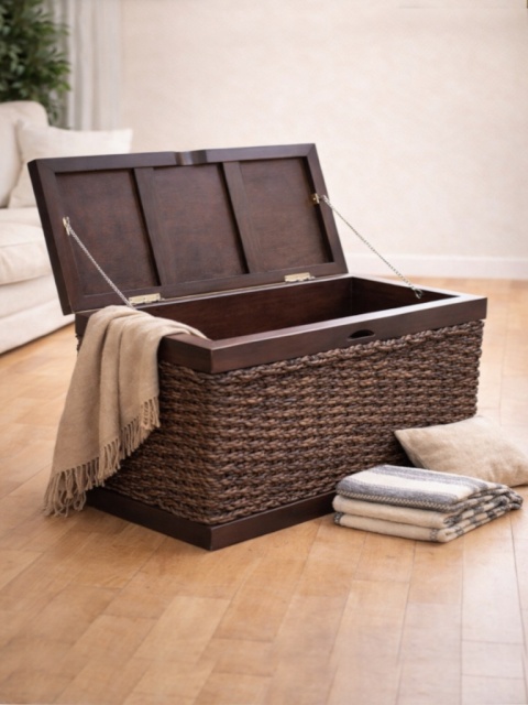 Kleine Holztruhe mit Abaca | Figo