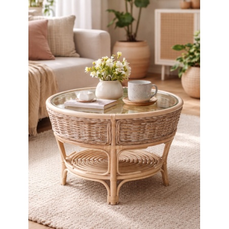 Provenzalischer Couchtisch aus Rattan