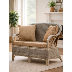 Ratanová pohovka, lavica z prírodného ratanu, do domu aj do záhrady