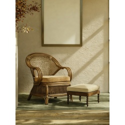 Fotel rattanowy, stylowy, naturalny, brąz, do domu i na taras - Puerto