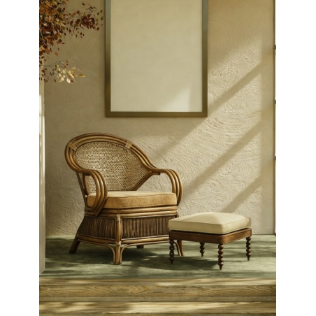 Stilvoller Rattansessel mit Bambus