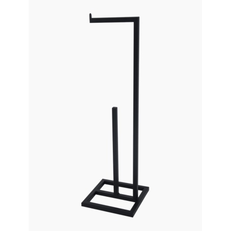 Czarny stojak na papier toaletowy metalowy - loft