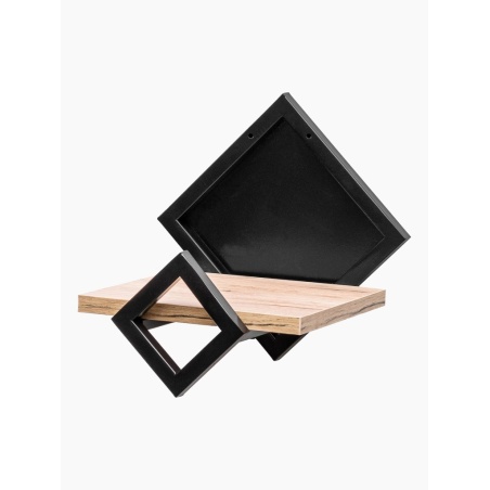 Półka loft - kwietnik z drewnianą półką