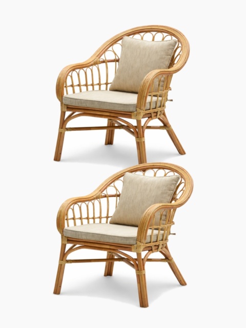 Natürliche Rattan-Sessel Boho