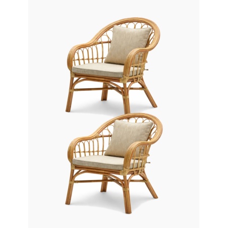 Natürliche Rattan-Sessel Boho