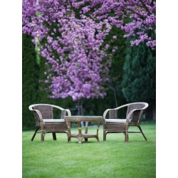 Ratanový nábytok s abakou, hnedý, na terasu, do domu a záhrady – Brendo