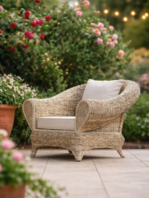 Krásne prírodné ratanové kreslo