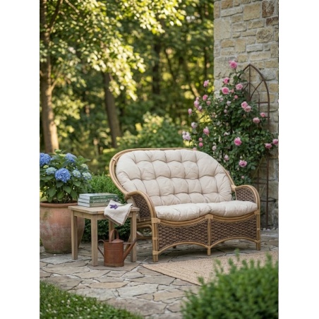 Sofa kanapa rattanowa naturalna