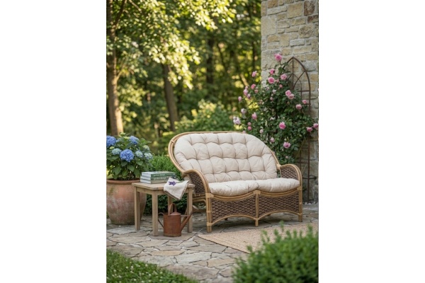 Natürliche 2-Sitzer-Rattansofa