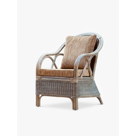 Sessel aus echtem Naturrattan mit Kissen