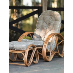 Rattansessel mit Fußstütze, honigfarben, für Zuhause und Garten - American