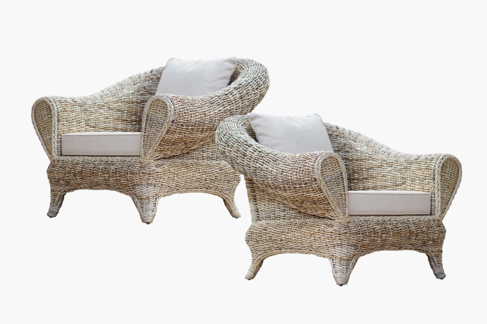 Stylische Sessel aus natürlichem Rattan
