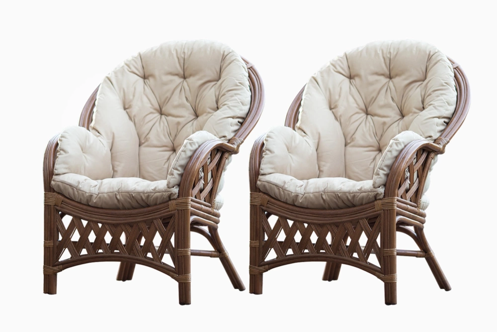 Wygodny fotel rattanowy, komplet