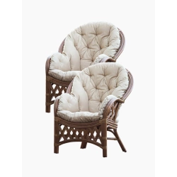 Wygodny fotel rattanowy, naturalny - komplet 2 foteli z rattanu