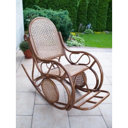 Großer, natürlicher brauner Rattan-Schaukelsessel - Licoto