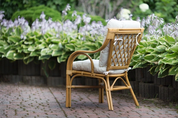 Ratanové kreslo Santono, medovo hnedé | Zadná strana