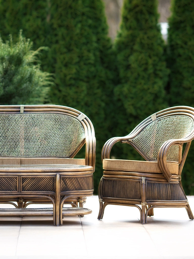 Rattanmöbel für Haus und Garten, Set, stilvolle Möbel, Braun