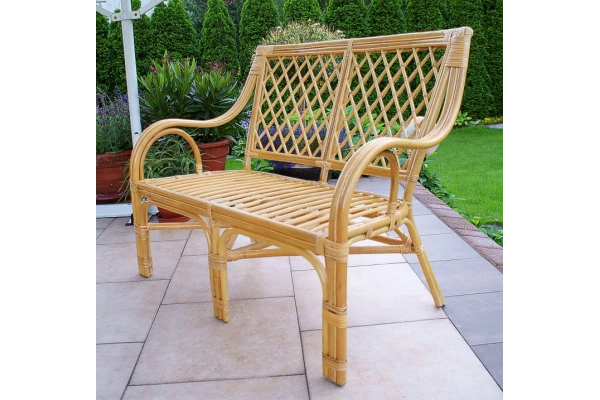 ŁAWKA RATTANOWA / KOMPLET OGRODOWY FOTELE Z ŁAWKĄ I STOLIKIEM