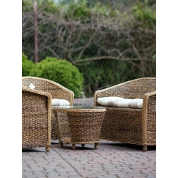 Rattanmöbel, natürliche Foksse - Rattan- und Abaca-Terrassenset