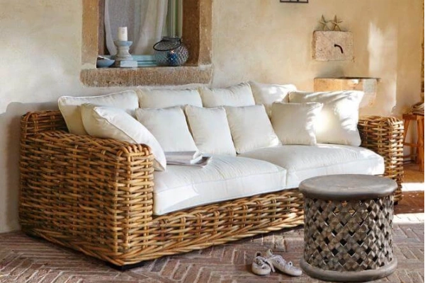Sofa rattanowa, kanapa z rattanu naturalnego