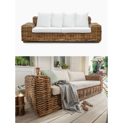 Sofa rattanowa, kanapa z rattanu naturalnego
