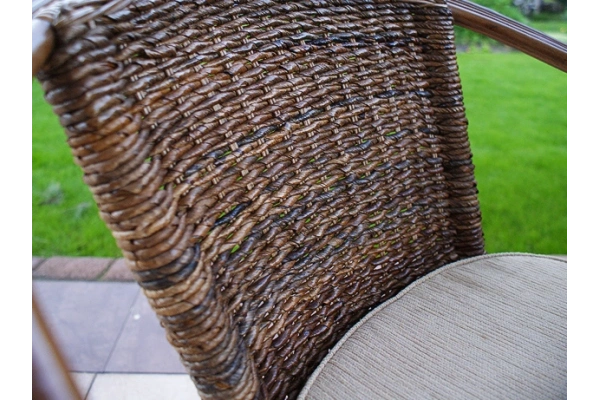 Rattan-Sessel mit Abaca, dunkles Braun, natürlich, für Haus und Garten - Akspol