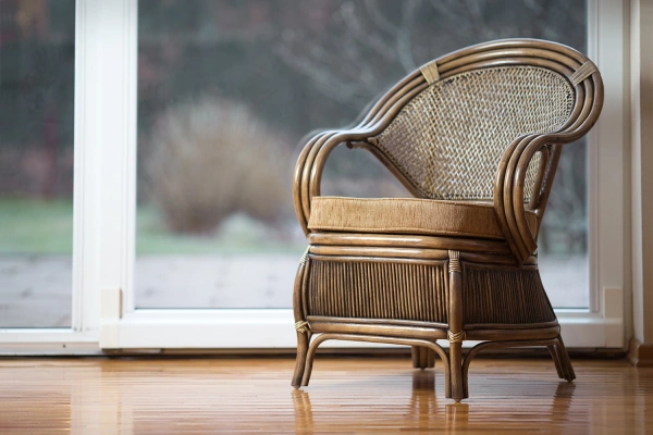 Rattansessel mit Bambus, stilvoll, natürlich, braun, für Haus und Terrasse