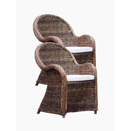 Fotele rattanowe brąz