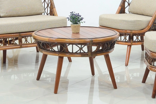 Stolik rattanowy, rattan naturalny