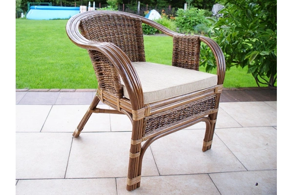 Rattansessel mit Kissen im Set - Brendo