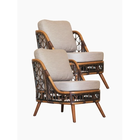 Fotel rattanowy stylizowany komplet