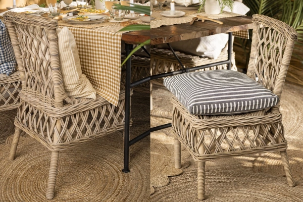 Rattanstuhl Esszimmer Tisch