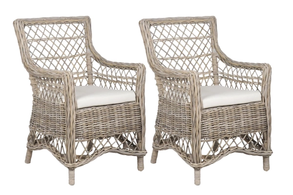 Rustikale, skandinavische Rattansessel